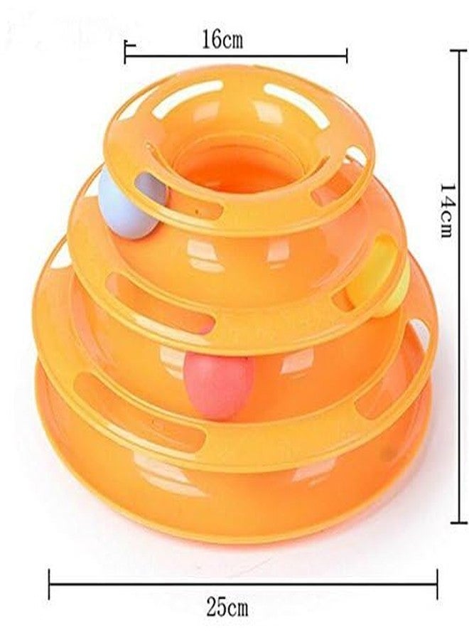 سايج سكوير لعبة سيج سكوير كات: برج دائري من 3 مستويات مع كرات ملونة، لعبة مسلية، رياضية، وإكسسوارات للحيوانات الأليفة - Image 2